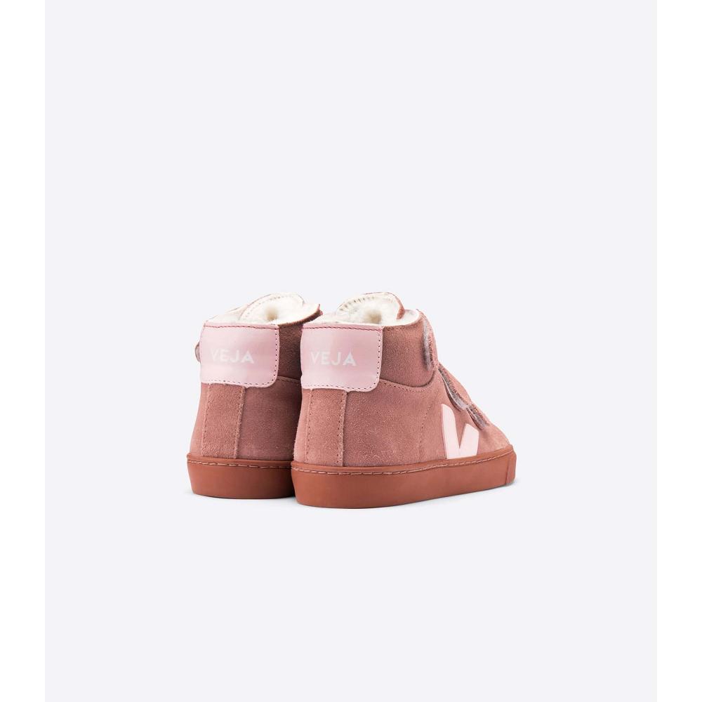 Veja ESPLAR MID FURED SUEDE Kids' Shoes Pink | NZ 759ILH